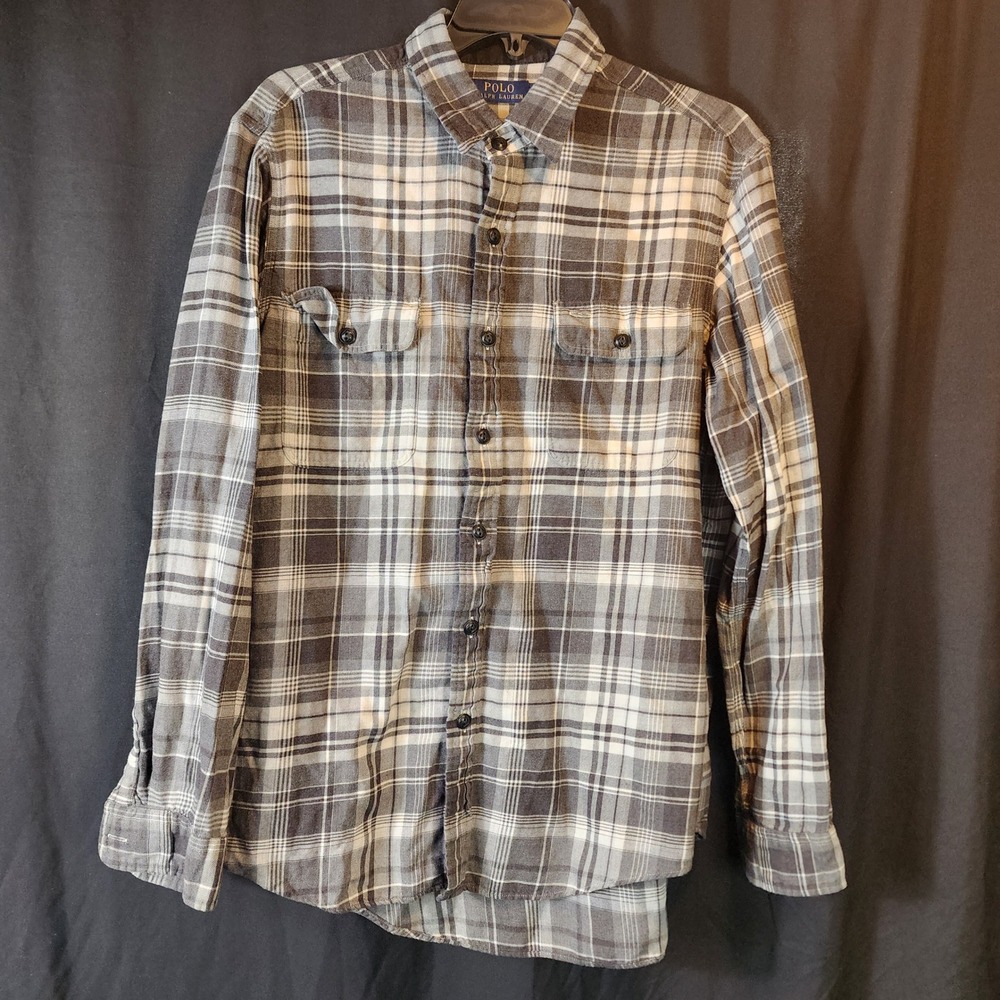 Polo Ralph Lauren Men's Classic Fit Plaid Flannel Long‎ Sleeve Button Up Shirt L